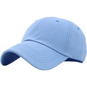 Unisex Sky Blue Washed 100% Cotton Adjustable Classic Baseball Plain Dad Hat